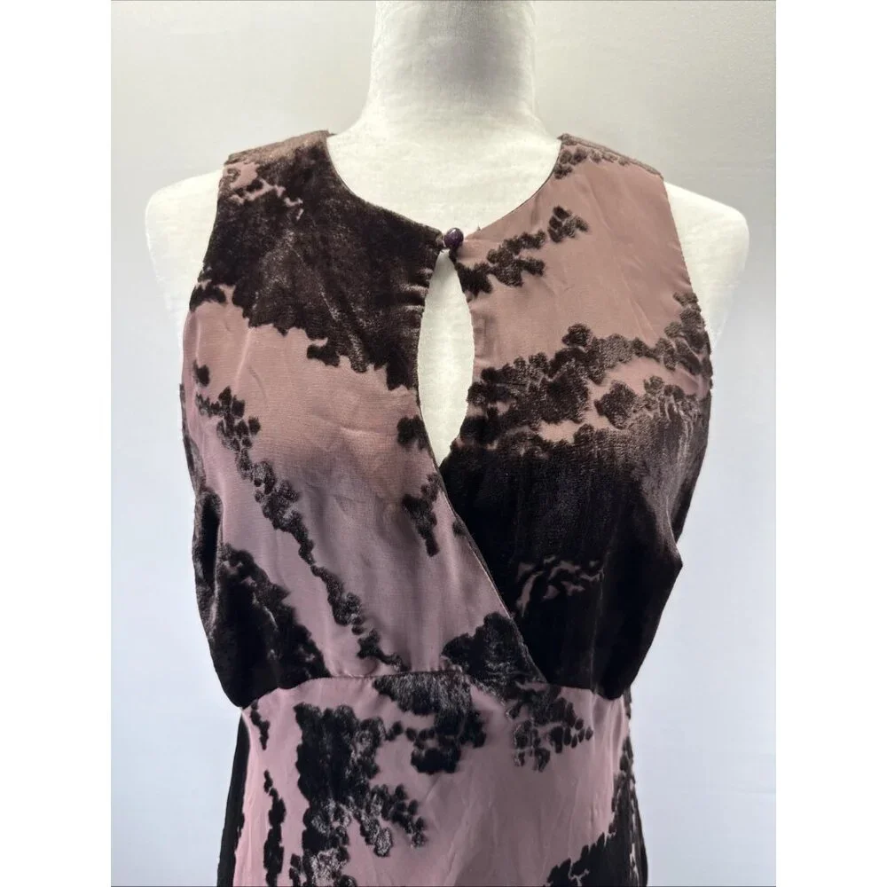 Vtg Carol Little‎ Velvet Burnout Maxi Dress 10 Gown Y2K Whimsigoth Fairy Sheer - Picture 2 of 16